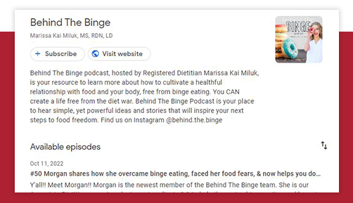 Behind The Binge: It's Not About the Food