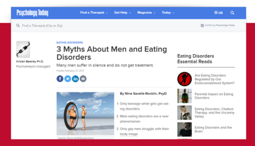 Psychology Today: 3 Myths About Men and Eating Disorders