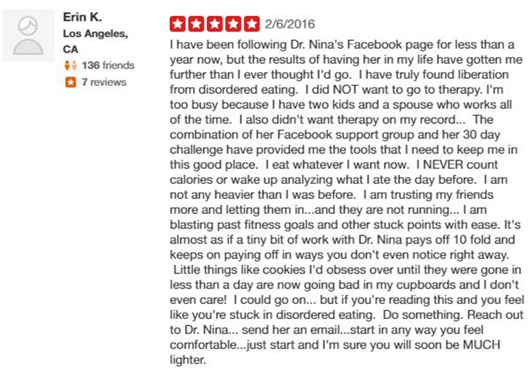Customer testimonial